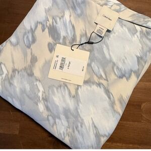 Calvin Klein XL Abstract Print Maxi Skirt Flowy‎ Casual Beige Blue Gray